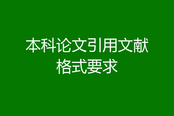 本科论文引用文献格式要求