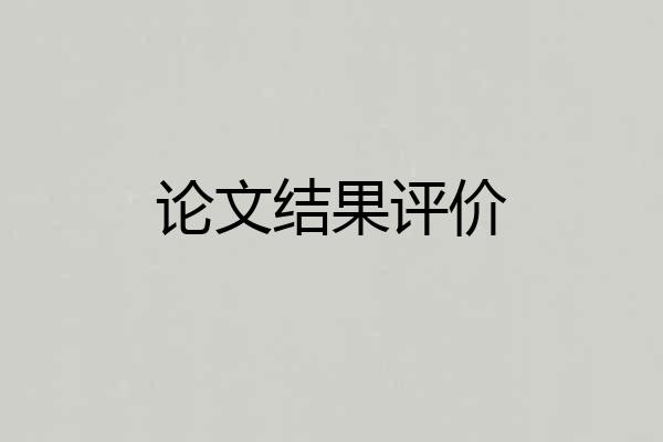 论文结果评价