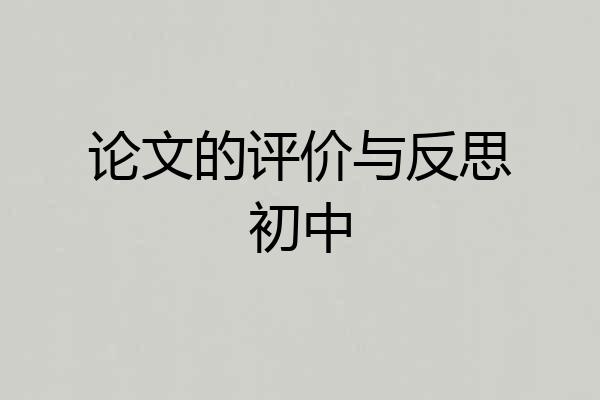论文的评价与反思初中