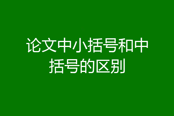 论文中小括号和中括号的区别