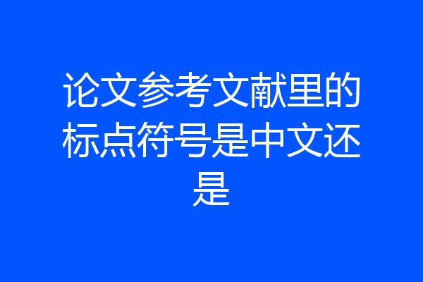 论文参考文献里的标点符号是中文还是
