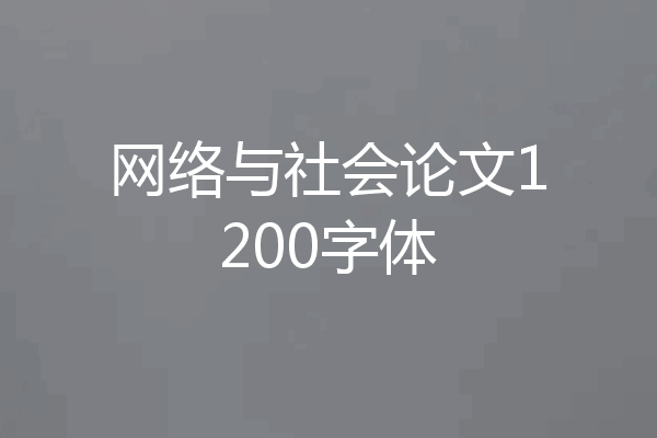 网络与社会论文1200字体