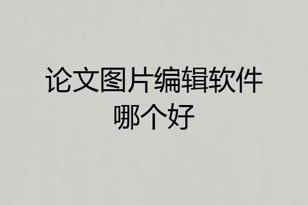论文图片编辑软件哪个好