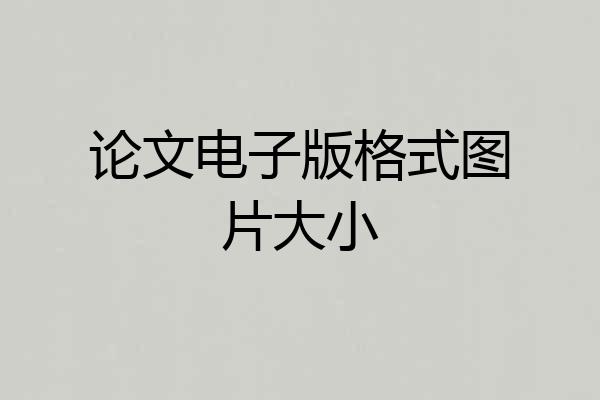 论文电子版格式图片大小