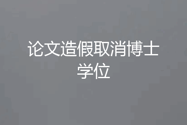 论文造假取消博士学位