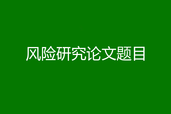 风险研究论文题目