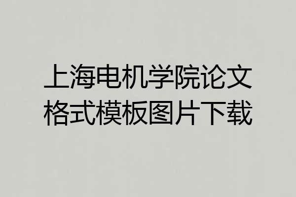 上海电机学院论文格式模板图片下载