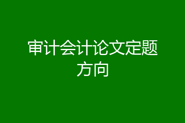 审计会计论文定题方向
