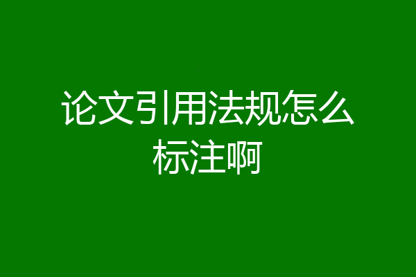 论文引用法规怎么标注啊