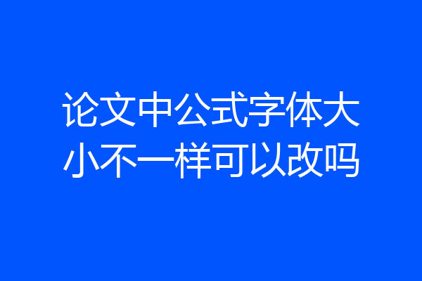 论文中公式字体大小不一样可以改吗