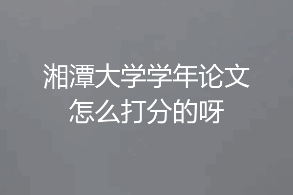 湘潭大学学年论文怎么打分的呀