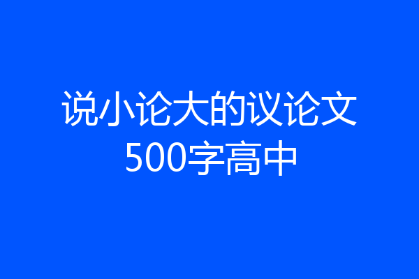 说小论大的议论文500字高中
