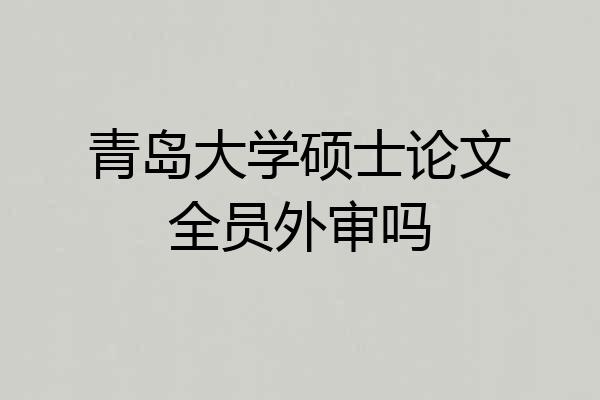 青岛大学硕士论文全员外审吗