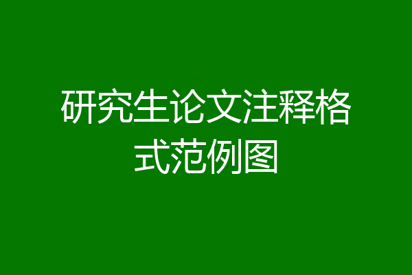 研究生论文注释格式范例图