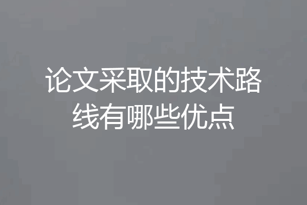 论文采取的技术路线有哪些优点