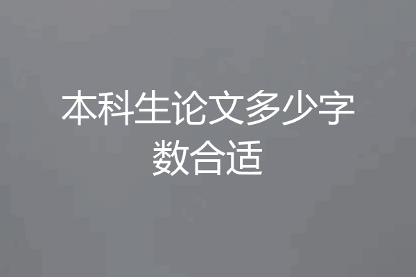 本科生论文多少字数合适