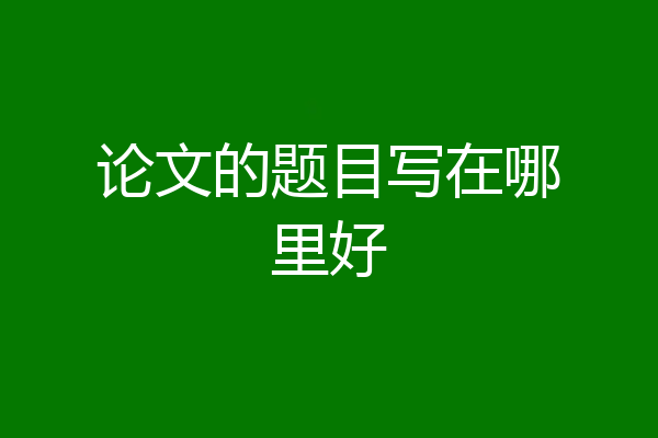论文的题目写在哪里好