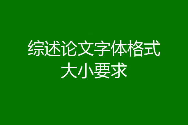 综述论文字体格式大小要求