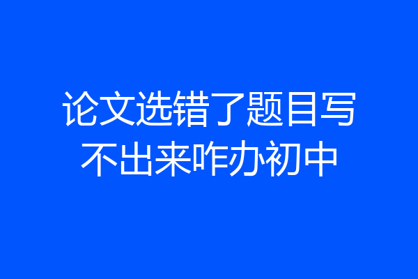 论文选错了题目写不出来咋办初中