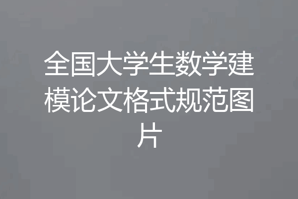 全国大学生数学建模论文格式规范图片