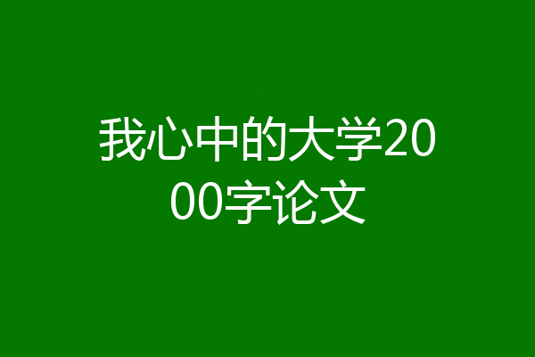 我心中的大学2000字论文