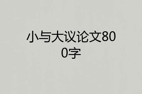 小与大议论文800字