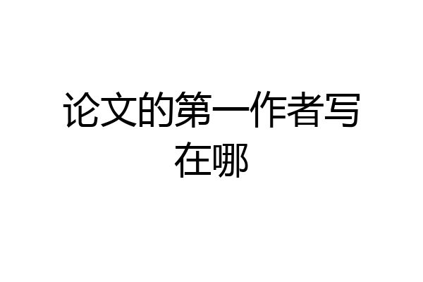 论文的第一作者写在哪