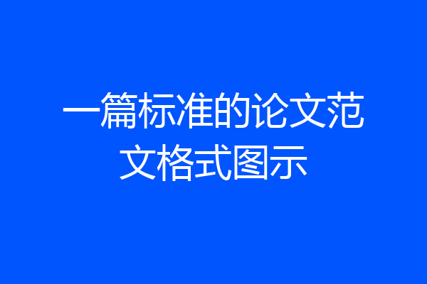 一篇标准的论文范文格式图示