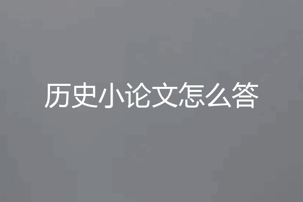 历史小论文怎么答