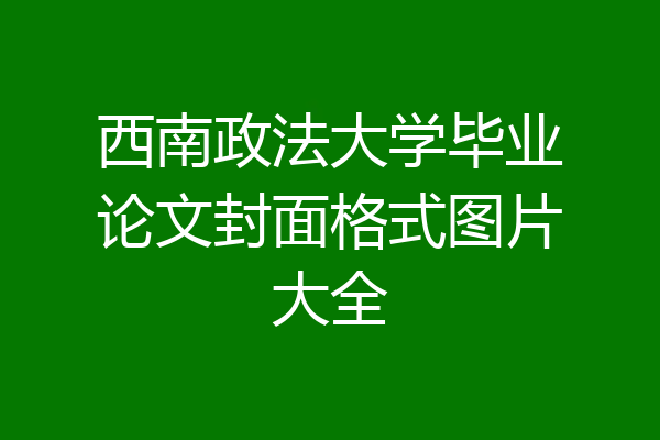 西南政法大学毕业论文封面格式图片大全