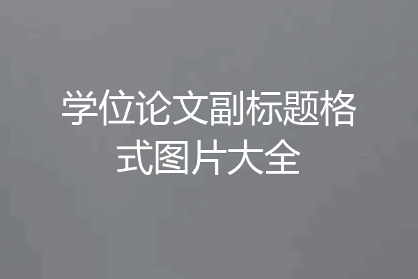 学位论文副标题格式图片大全