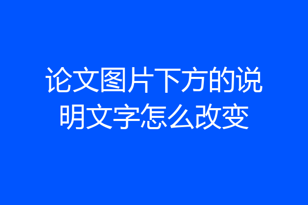 论文图片下方的说明文字怎么改变