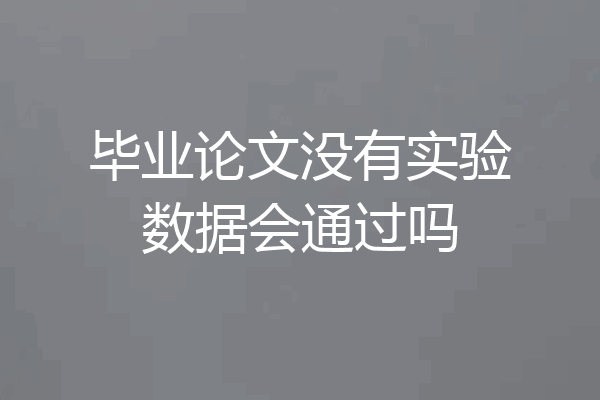 毕业论文没有实验数据会通过吗