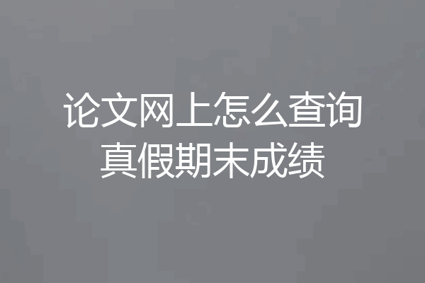 论文网上怎么查询真假期末成绩