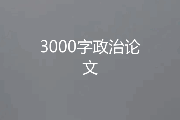 3000字政治论文