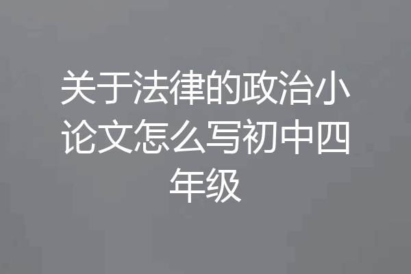 关于法律的政治小论文怎么写初中四年级