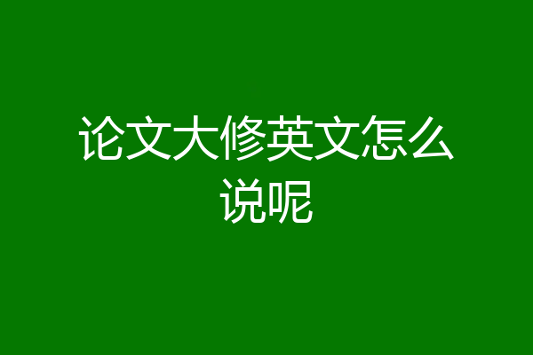 论文大修英文怎么说呢