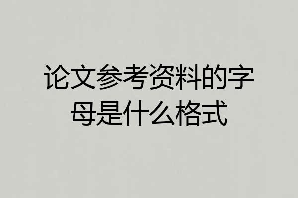 论文参考资料的字母是什么格式