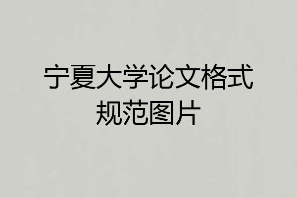 宁夏大学论文格式规范图片