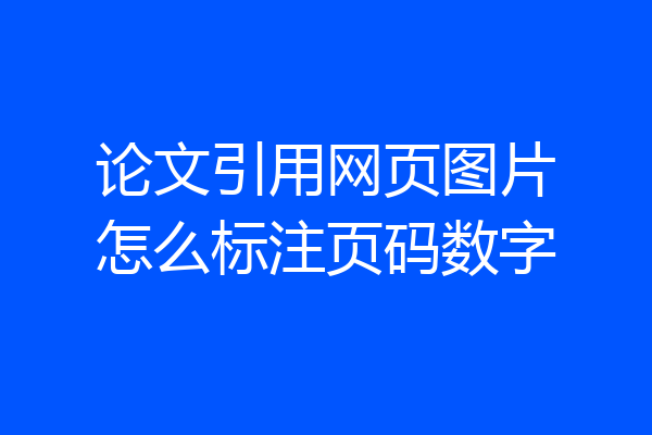 论文引用网页图片怎么标注页码数字