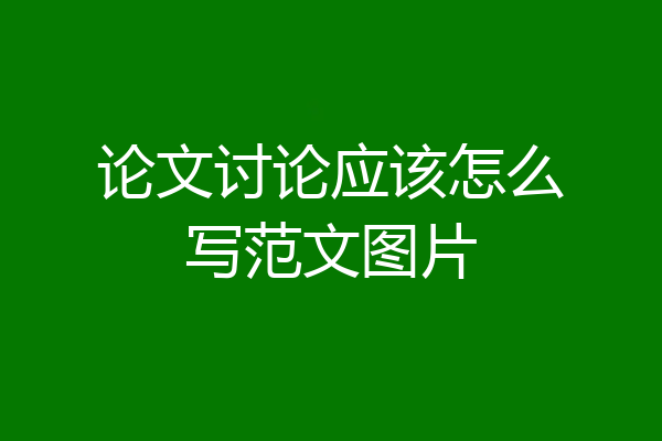 论文讨论应该怎么写范文图片