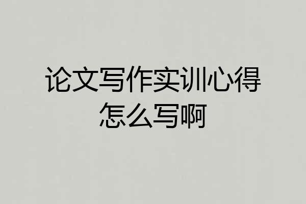 论文写作实训心得怎么写啊
