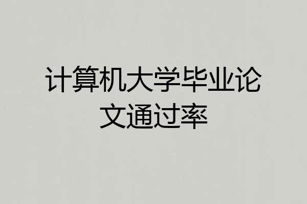 计算机大学毕业论文通过率