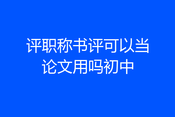 评职称书评可以当论文用吗初中
