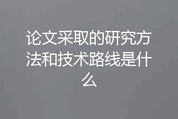 论文采取的研究方法和技术路线是什么