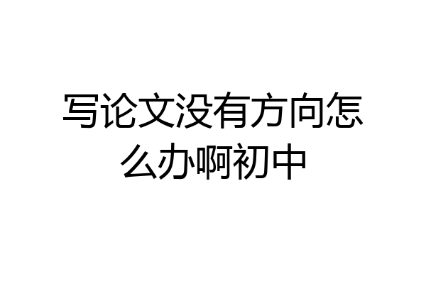 写论文没有方向怎么办啊初中