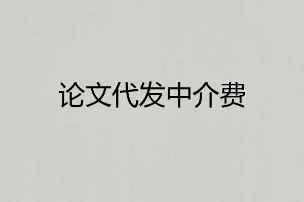 论文代发中介费