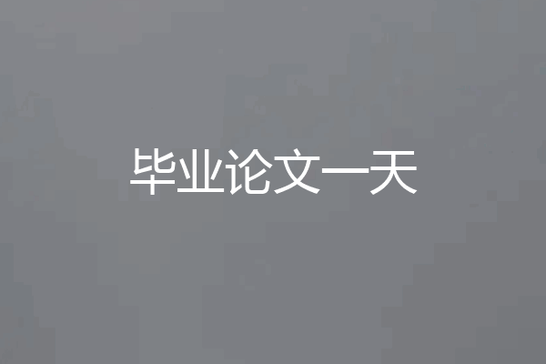 毕业论文一天