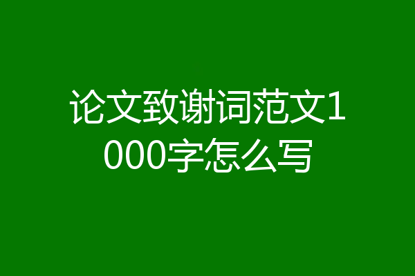 论文致谢词范文1000字怎么写