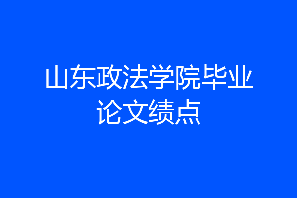 山东政法学院毕业论文绩点